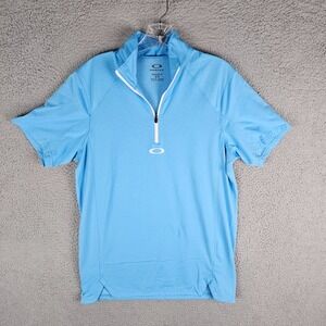 Oakley Hydrolix Pullover Mens‎ Small Blue 1/4 Zip Short Sleeve Stretch
